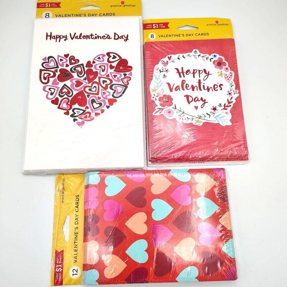 Valentines Day American Greetings Cards Assorted Lot of 3 Packs Love Hearts - Picture 1 of 12